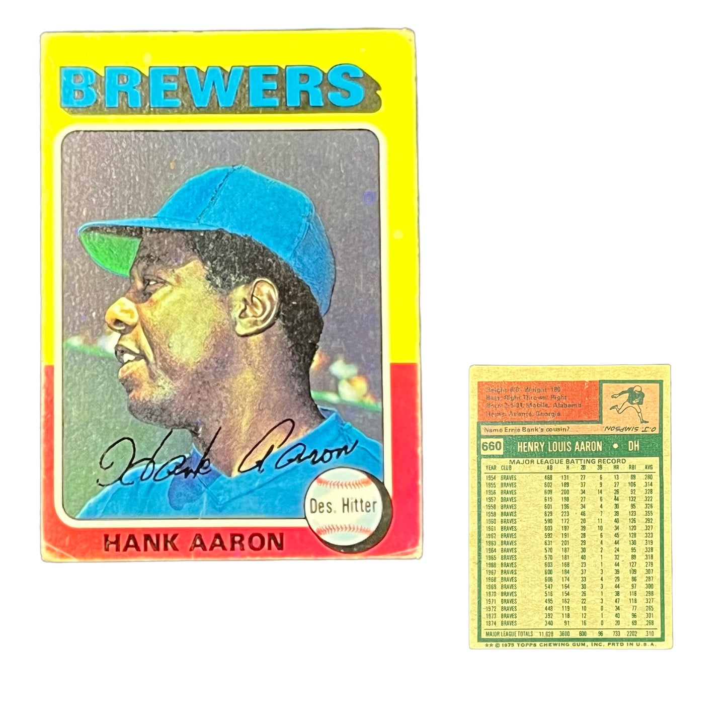 Hank Aaron 1975 Topps #660