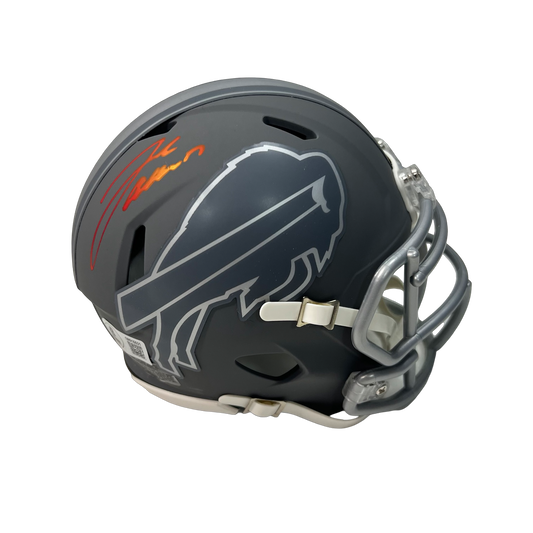 Josh Allen Autographed Buffalo Bills Slate Mini Helmet Beckett