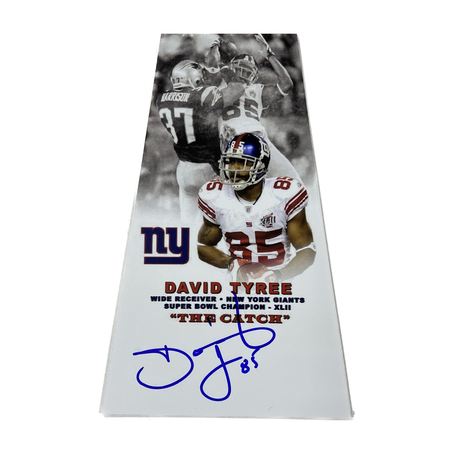 David Tyree Autographed New York Giants Super Bowl Trophy Plaque
