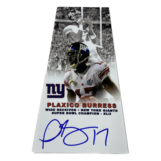 Plaxico Burress Autographed New York Giants Super Bowl Trophy Plaque
