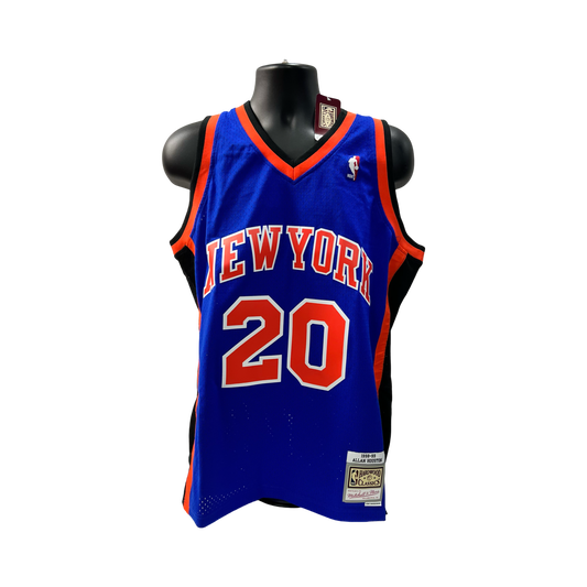 Allan Houston Unsigned New York Knicks Blue MItchell & Ness Hardwood Classics Jersey