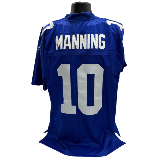 Eli Manning Unsigned New York Giants Reebok NFL On Field Blue Jersey - Large