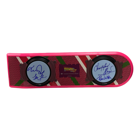 Michael J Fox, Christopher Lloyd, Lea Thompson & Thomas F. Wilson Autographed Back to the Future Hoverboard Beckett