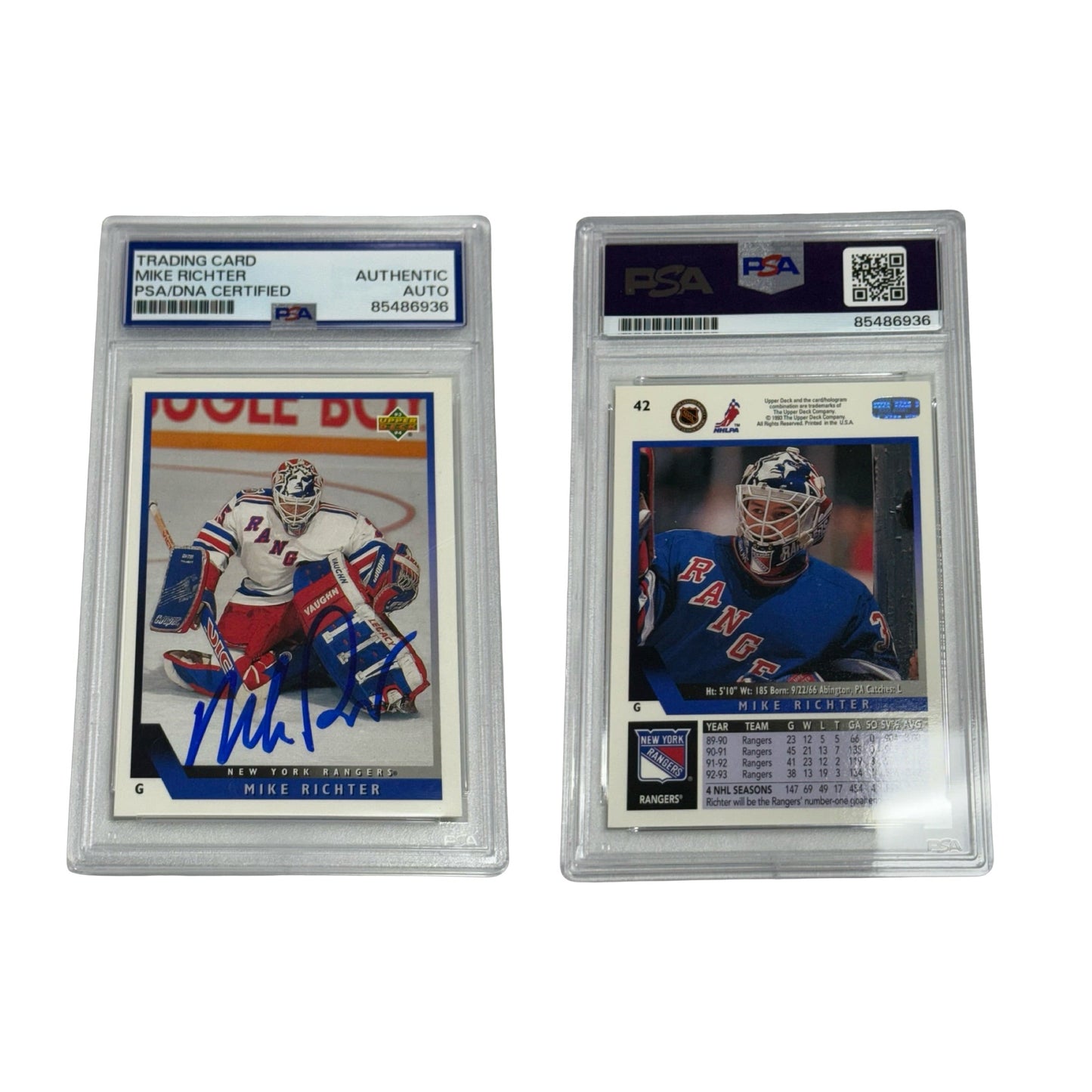 Mike Richter Autographed 1993 Upper Deck #42 PSA Auto Authentic