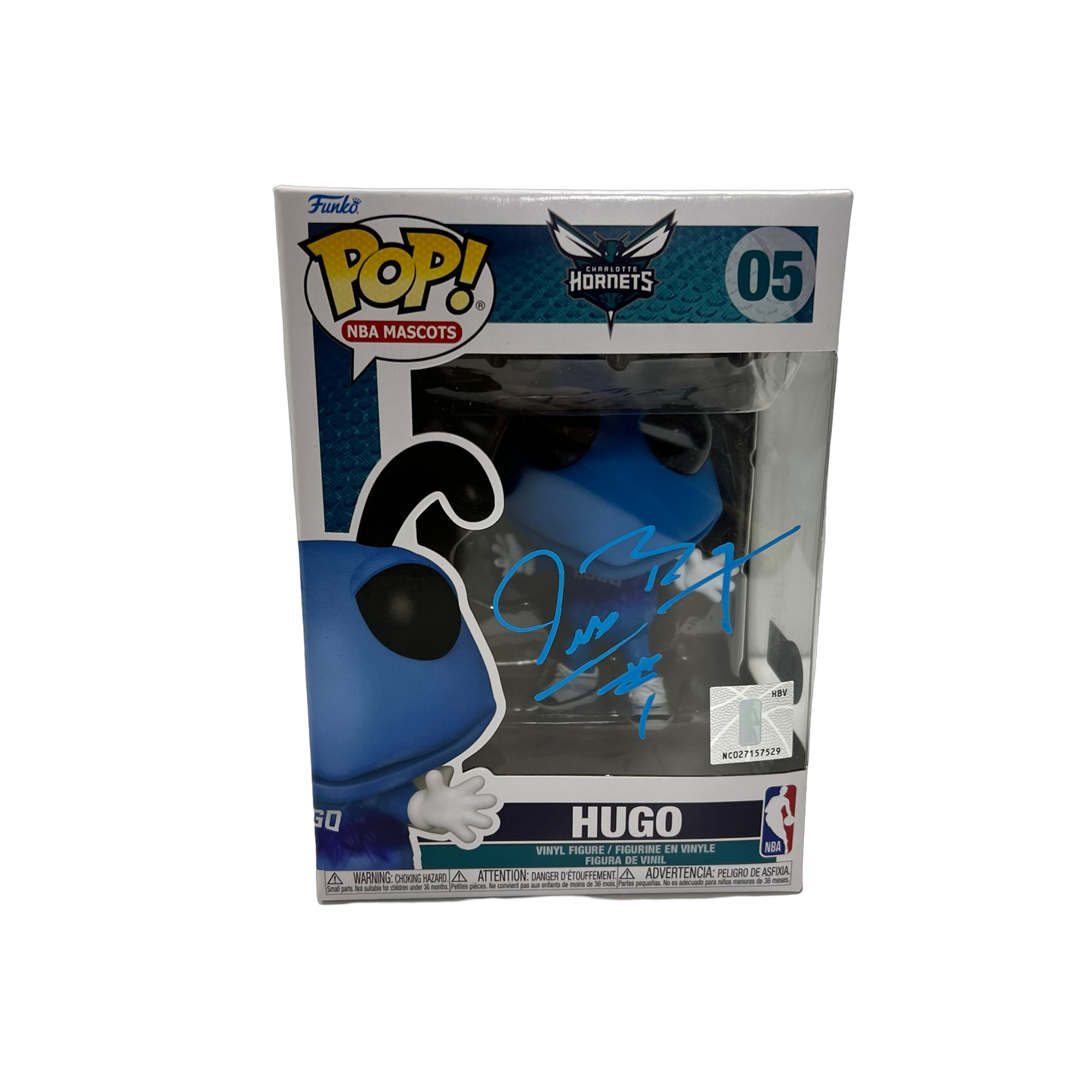 Muggsy Bogues Autographed Charlotte Hornets Hugo Funko Pop Blue Ink Beckett