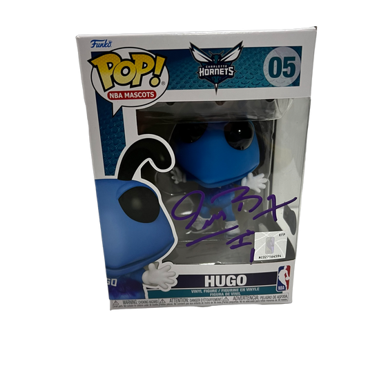 Muggsy Bogues Autographed Charlotte Hornets Hugo Funko Pop Purple Ink Beckett