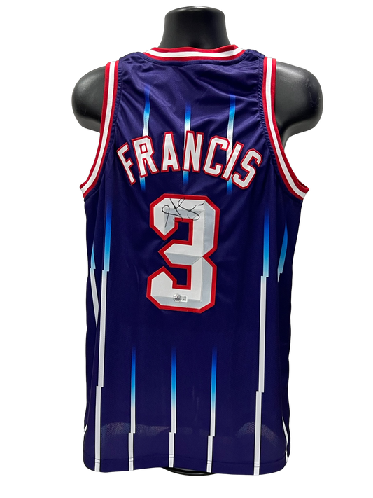 Steve Francis Autographed Houston Rockets Blue Jersey Beckett