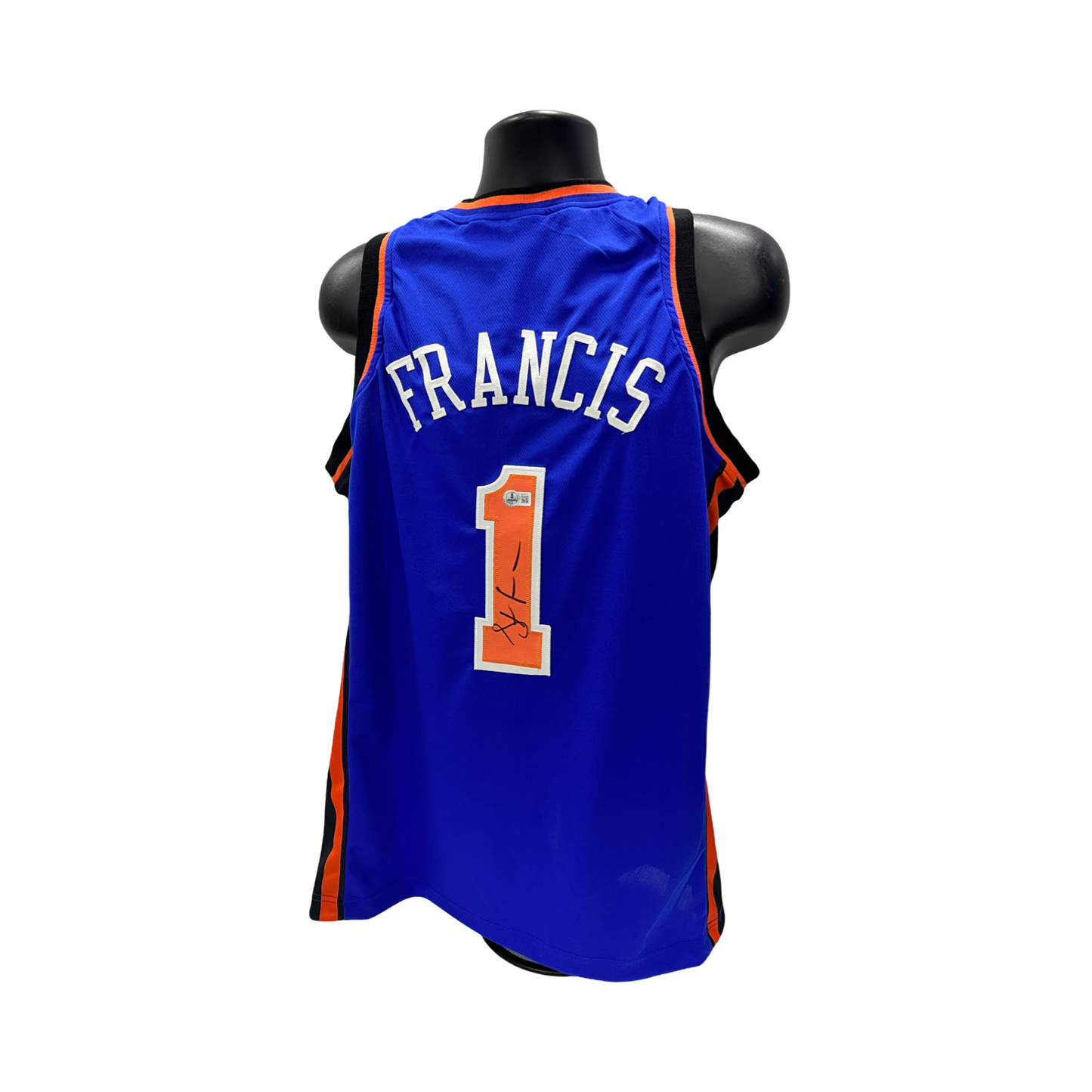 Steve Francis Autographed New York Knicks Blue Jersey Beckett