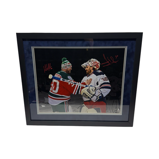 Henrik Lundqvist & Martin Brodeur Autographed 16x20 Fanatics - Framed
