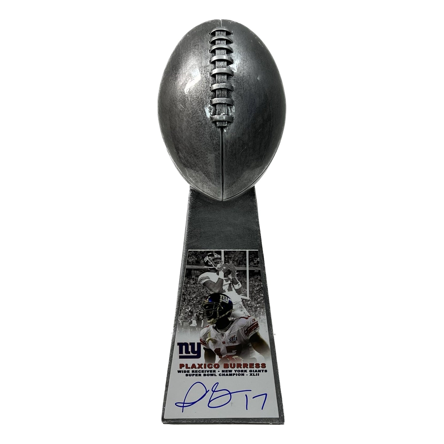 Plaxico Burress Autographed New York Giants Super Bowl Replica Trophy Steiner CX