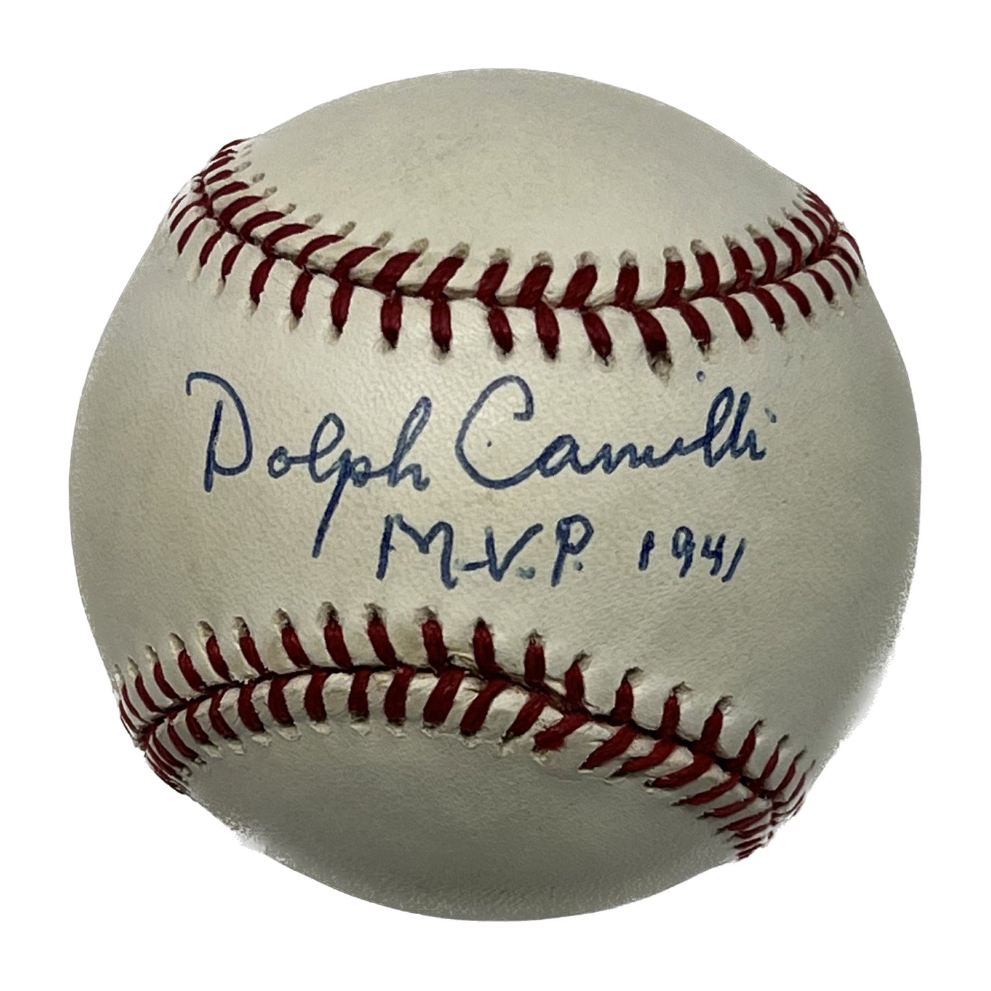 Dolph Camilli Autographed Brooklyn Dodgers National League Baseball "MVP 1941" Inscription Beckett