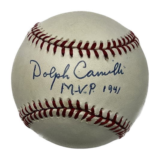 Dolph Camilli Autographed Brooklyn Dodgers National League Baseball "MVP 1941" Inscription Beckett