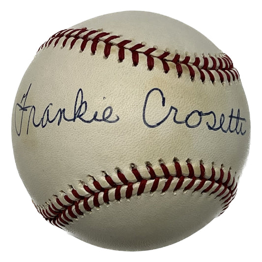 Frankie Crosetti Autographed New York Yankees American League Baseball Beckett