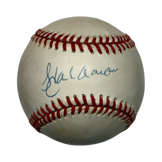 Hank Aaron Autographed Atlanta Braves NL Baseball JSA