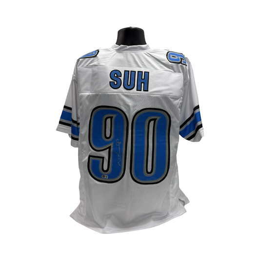 Ndamukong Suh Autographed Detroit Lions White Jersey Beckett