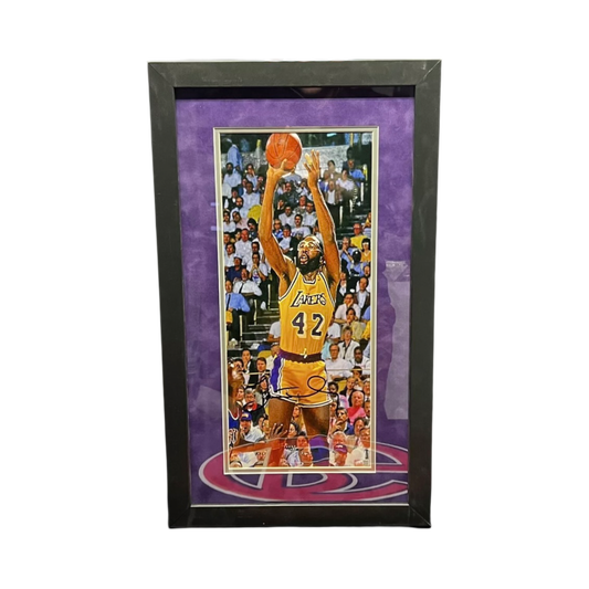 James Worthy Autographed Framed Shooting 12x22 Steiner CX