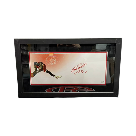 Dominique Wilkins Autographed Framed 12x22 Atlanta Hawks Steiner CX