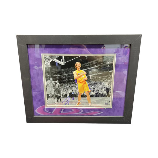 Pau Gasol Autographed Los Angeles Lakers Framed 8x10 Steiner CX