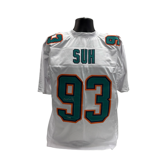 Ndamukong Suh Autographed Miami Dolphins White Jersey Beckett