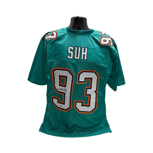 Ndamukong Suh Autographed Miami Dolphins Green Jersey Beckett