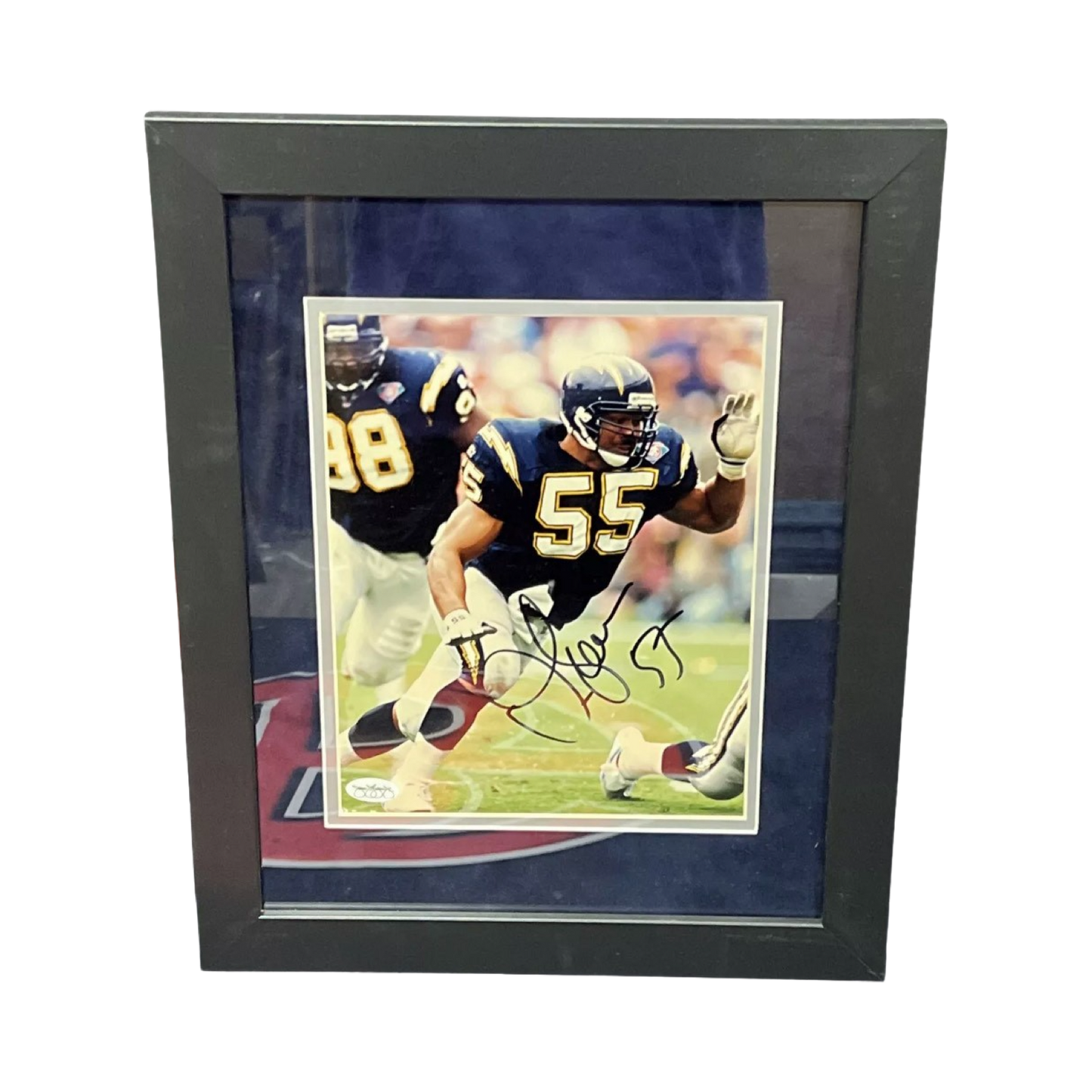 Junior Seau Autographed 8x10 Photo Framed San Diego Chargers JSA