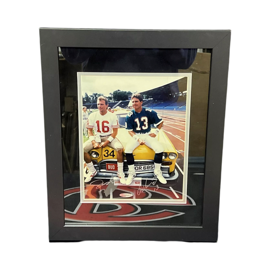 Dan Marino & Joe Montana Autographed Framed 8x10 Upper Deck
