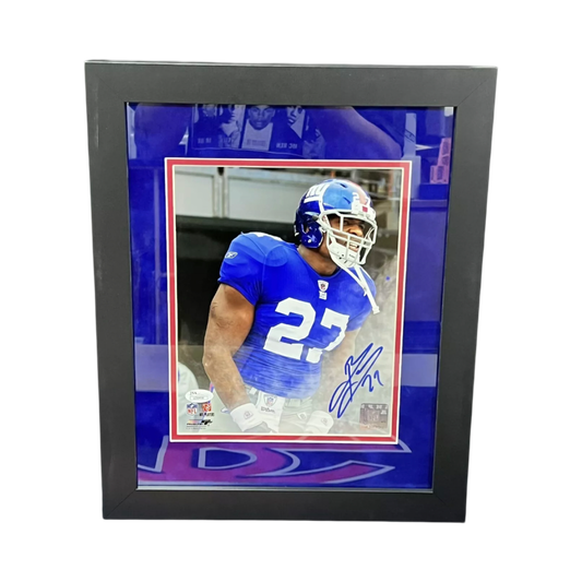 Brandon Jacobs Autographed Framed New York Giants Smoke 8x10 JSA