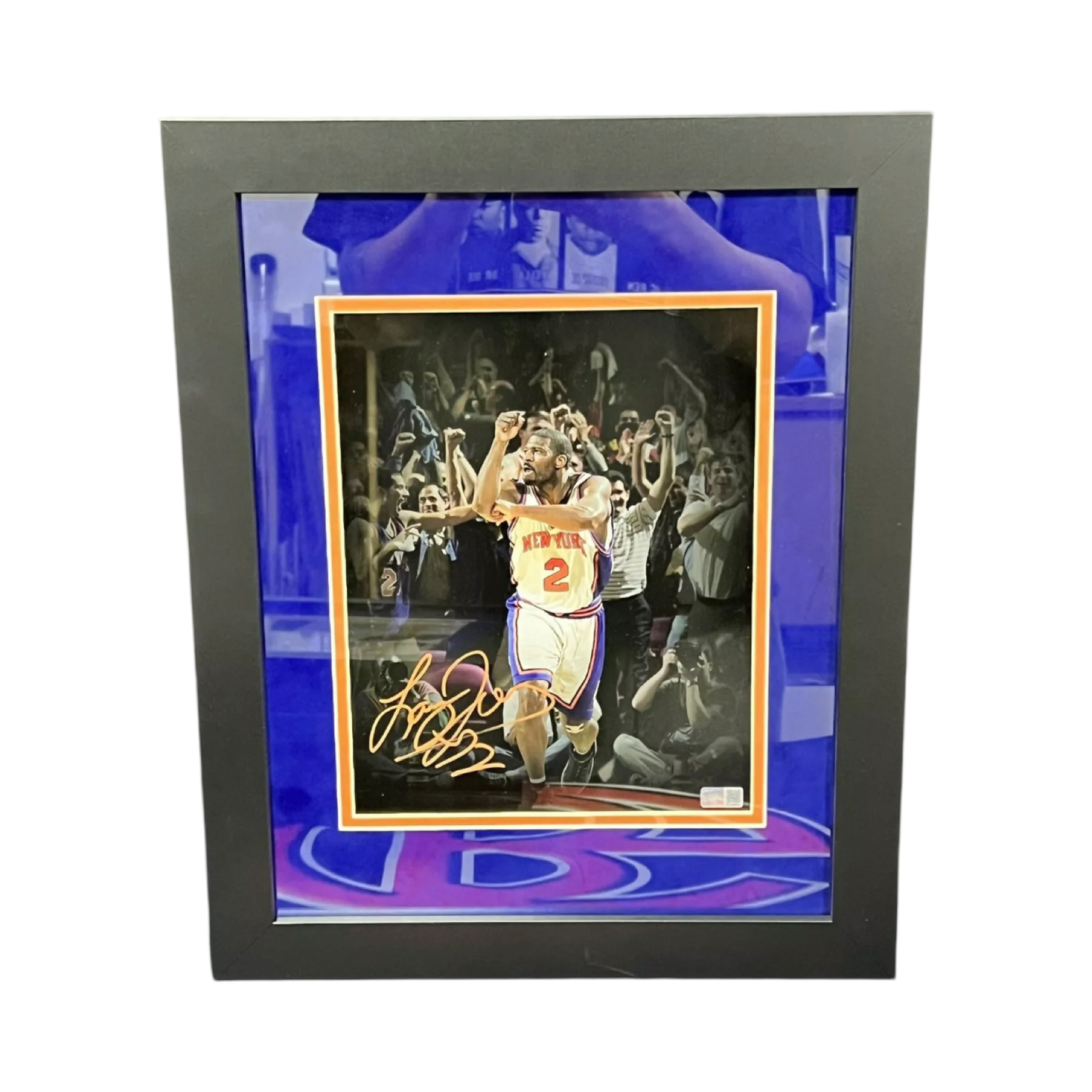 Larry Johnson Autographed New York Knicks Framed 8X10 LJ Edit Steiner CX