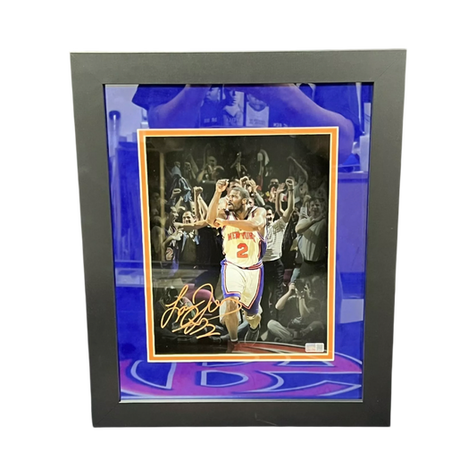 Larry Johnson Autographed New York Knicks Framed 8X10 LJ Edit Steiner CX