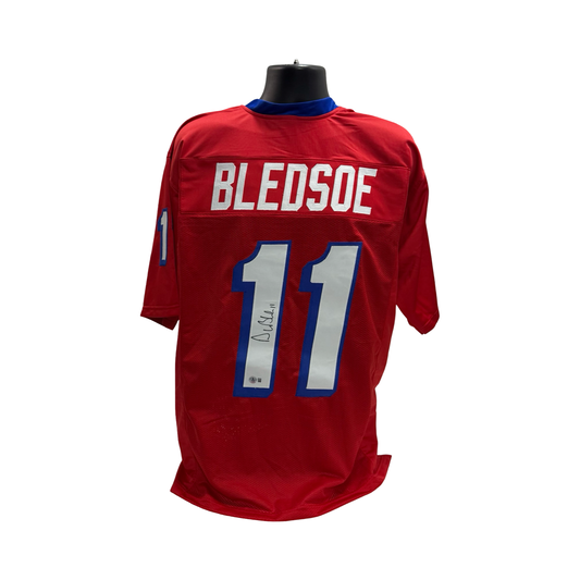 Drew Bledsoe Autographed New England Patriots Red Jersey Beckett