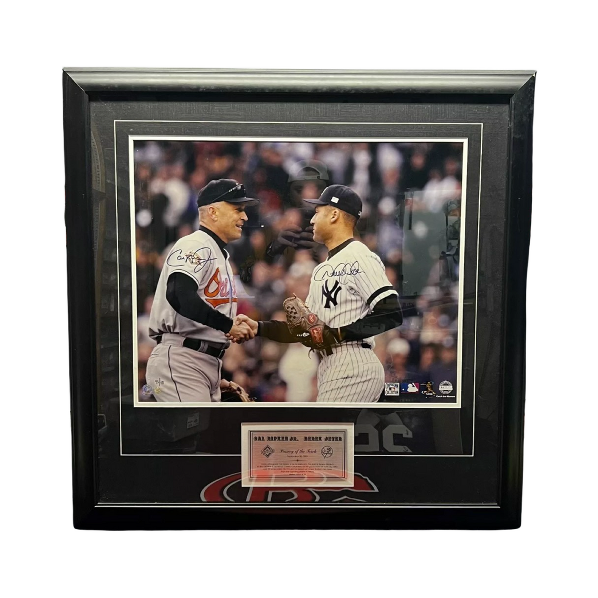 Derek Jeter & Cal Ripken Jr. Autographed Framed 20x24 Photo 43/50 Steiner