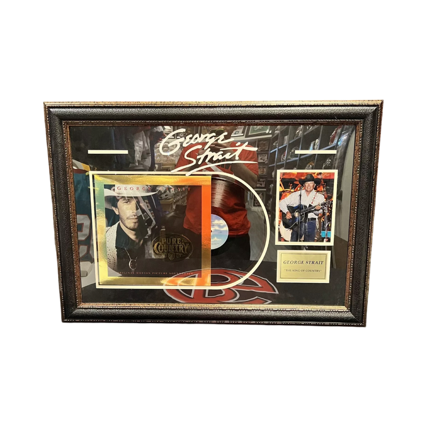 George Strait Framed "Pure Country" Album Plaque Vinyl Record HOF Legend