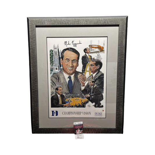 Mike Krzyzewski Autographed Duke Blue Devils Framed 16x24 JSA