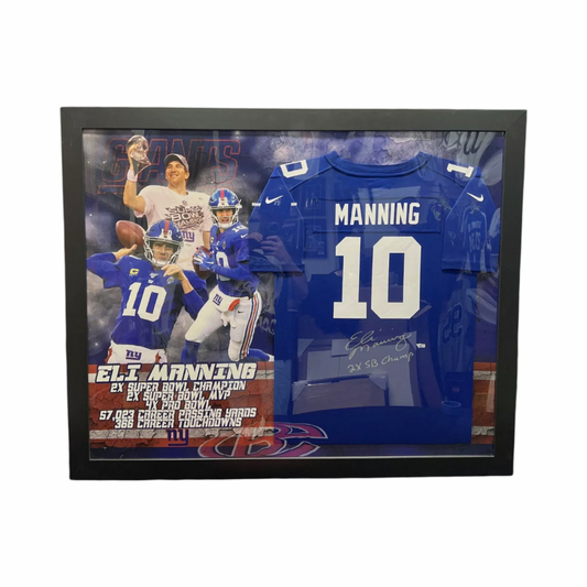 Eli Manning Autographed New York Giants Framed Jersey Ins. Fanatics