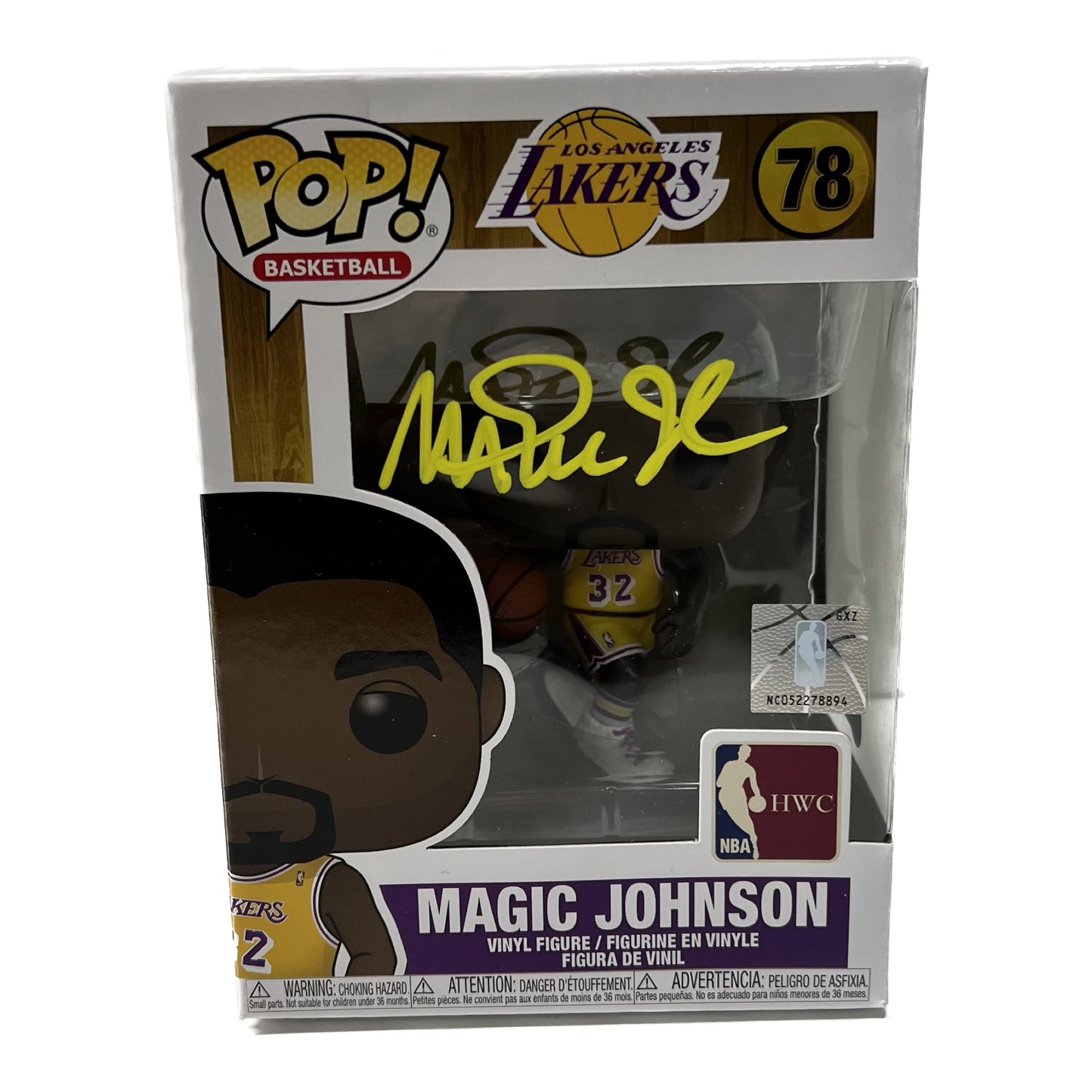 Magic Johnson Autographed Los Angeles Lakers Funko Pop Beckett
