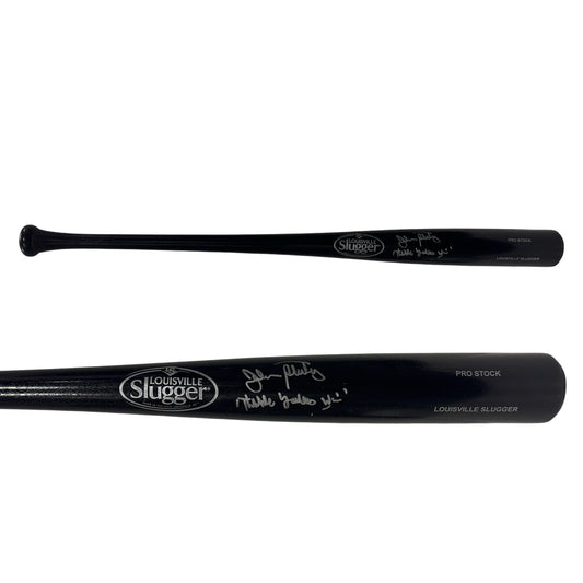 John Sterling Autographed Louisville Slugger Black Bat "The Yankees Win" Ins. JSA
