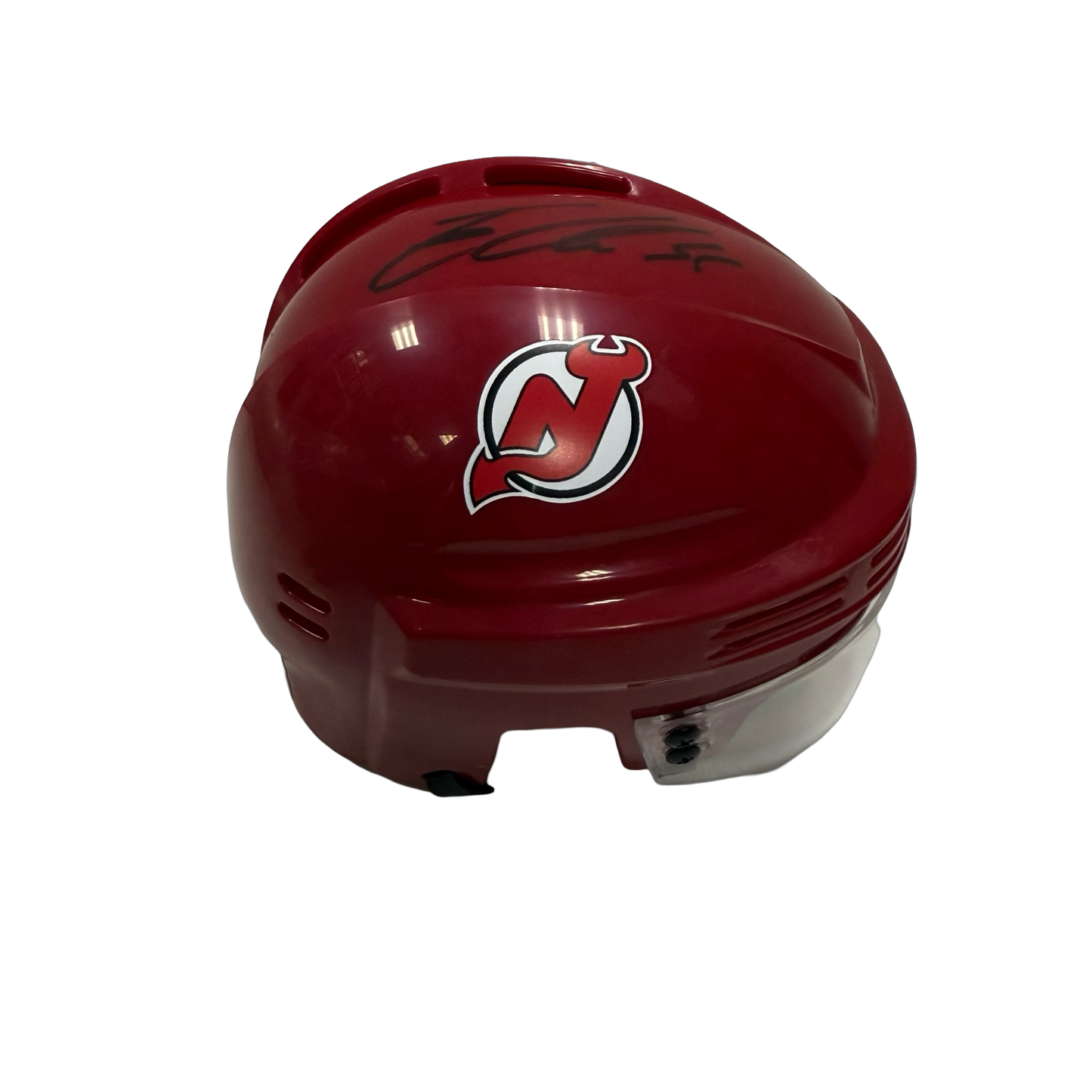 Erik Haula Autographed New Jersey Devils Red Mini Helmet w/ Logo JSA