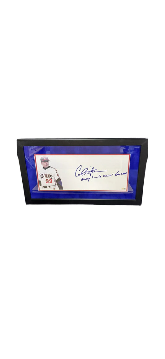 Charlie Sheen Autographed Framed 12x22 Inscribed "Wild Thing" Steiner