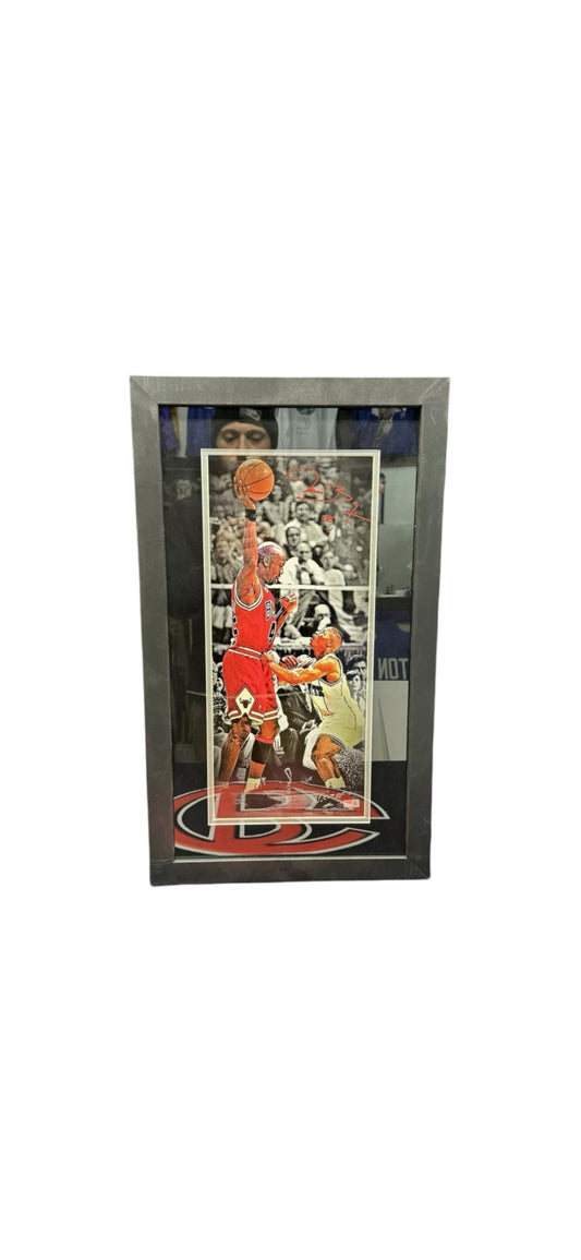Muggsy Bogues Autographed Framed 12x22 W Jordan Steiner