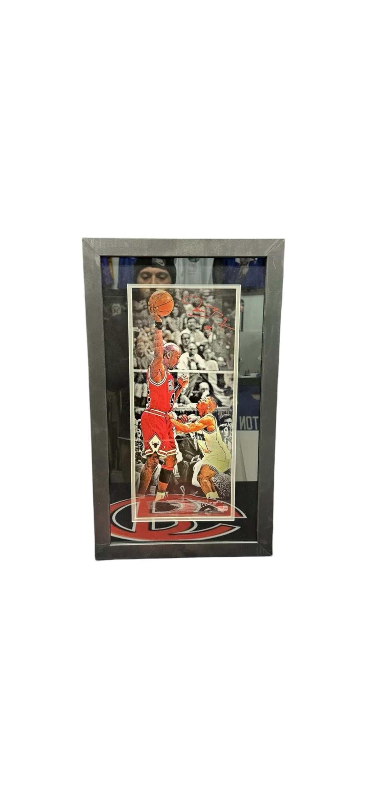 Muggsy Bogues Autographed Framed 12x22 W Jordan Steiner