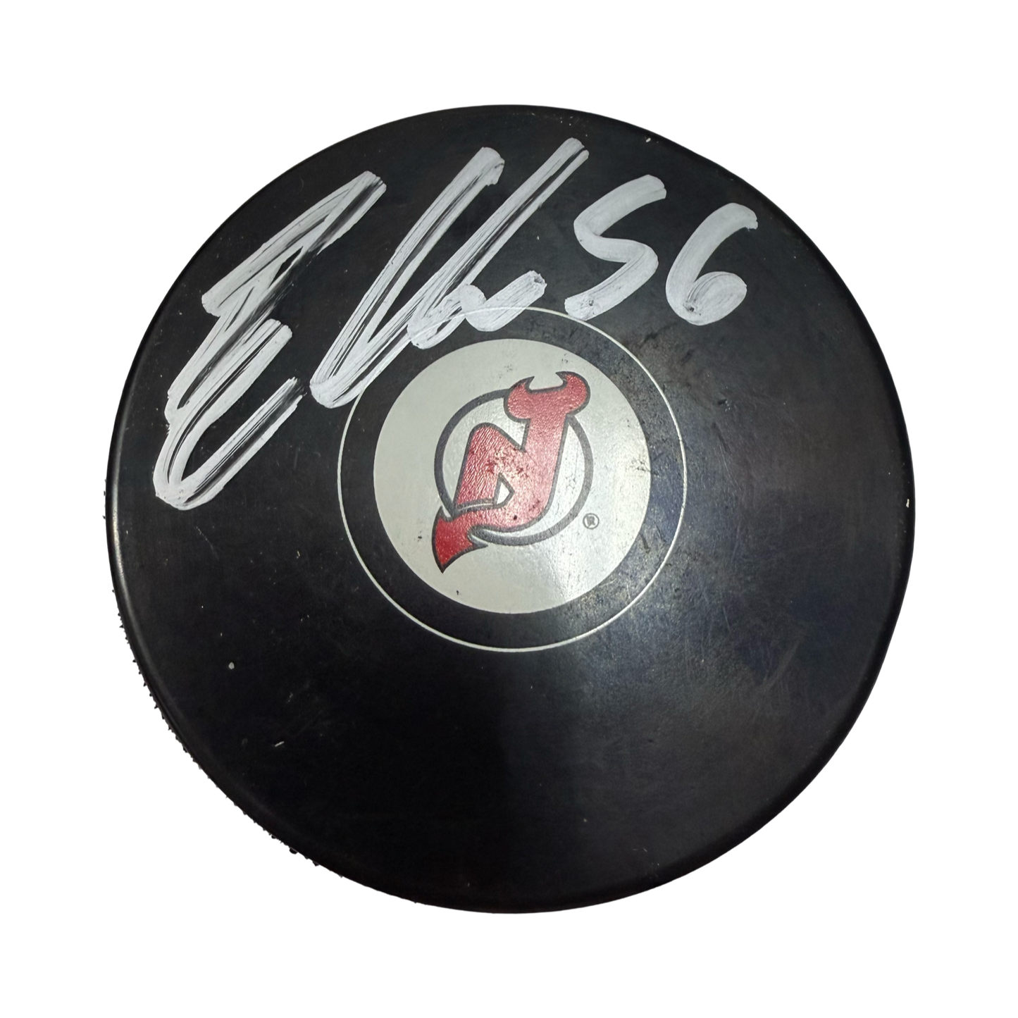 Erik Haula Autographed New Jersey Devils Puck JSA