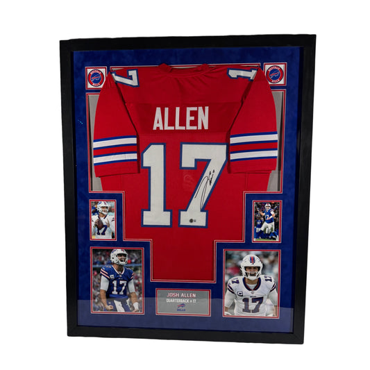 Josh Allen Autographed Buffalo Bills Red Jersey Beckett - Framed