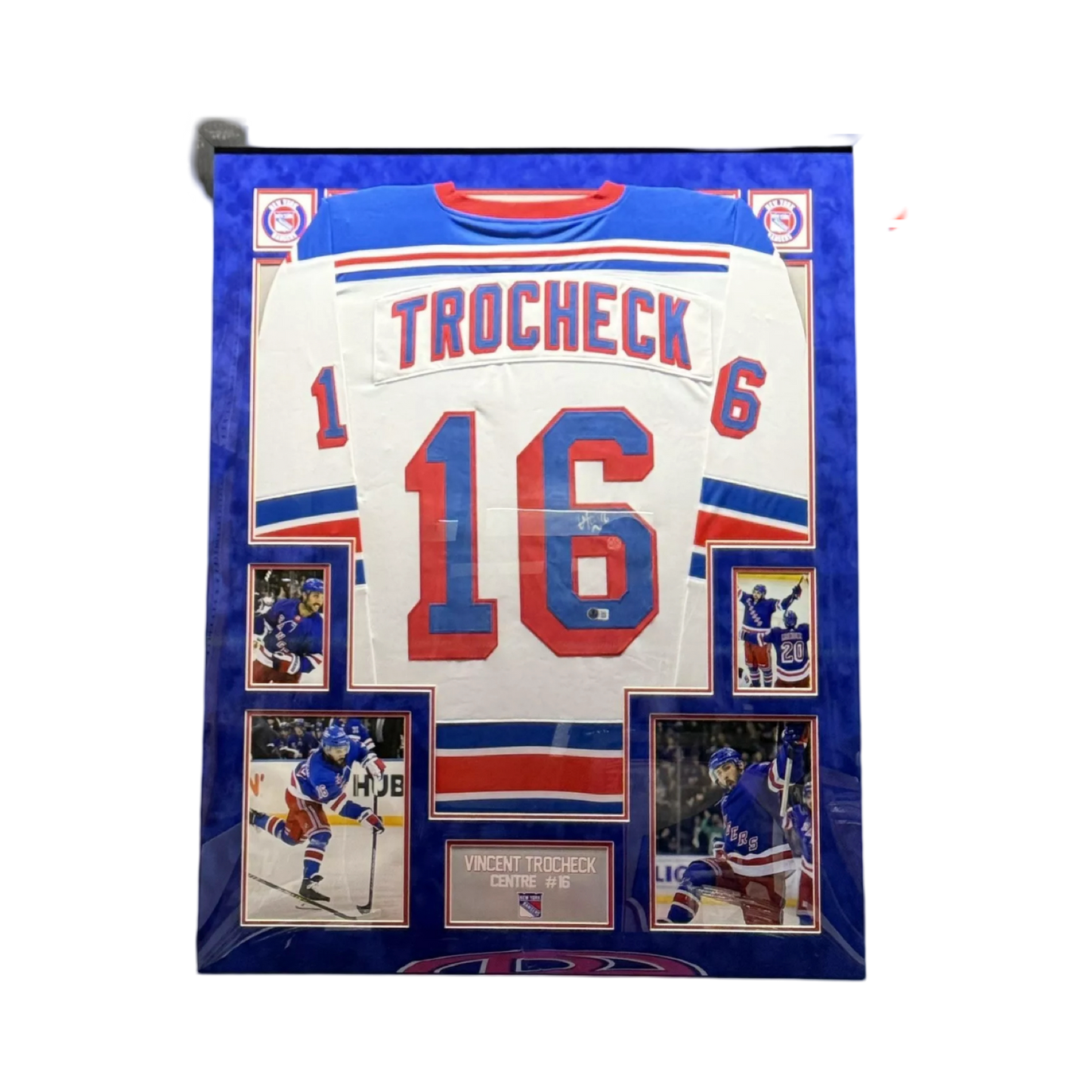 Vincent Trocheck Autographed New York Rangers Jersey Beckett - Framed