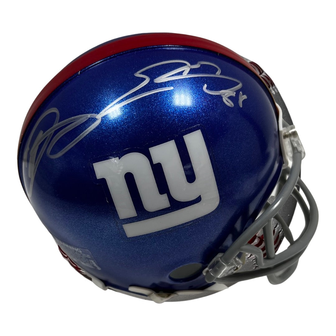 Odell Beckham Jr. & Evan Engram Autographed New York Giants Mini Helmet JSA