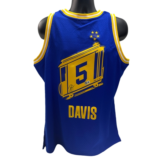 Baron Davis Autographed Golden State Warriors 2004-05 Mitchell & Ness Swingman City Edition Blue Jersey Beckett BAS