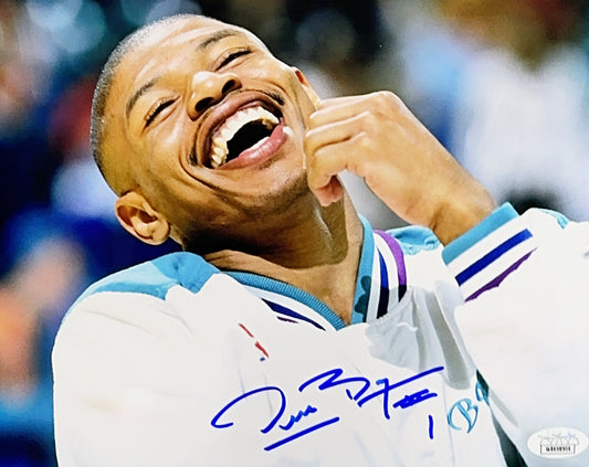 Muggsy Bogues Close up Smile Autographed 8x10 JSA