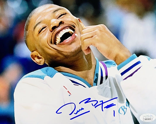 Muggsy Bogues Close up Smile Autographed 8x10 JSA