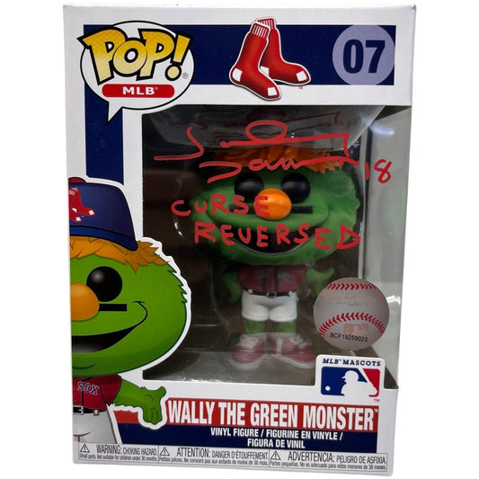 Johnny Damon Autographed Boston Red Sox Wally the Green Monster Funko Pop Curse Reversed Inscription Red Ink Steiner CX