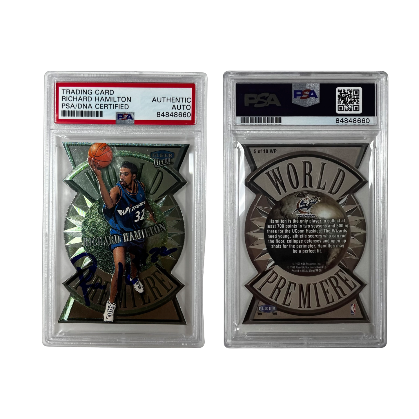 1999-00 Richard Hamilton Fleer Ultra World Premiere #5 Autographed PSA Auto Authentic