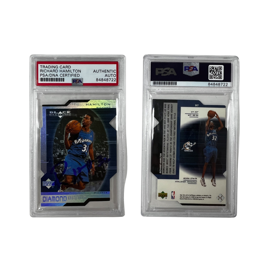 1999-00 Upper Deck Black Diamond Cut Richard Hamilton #97 Autographed PSA Auto Authentic